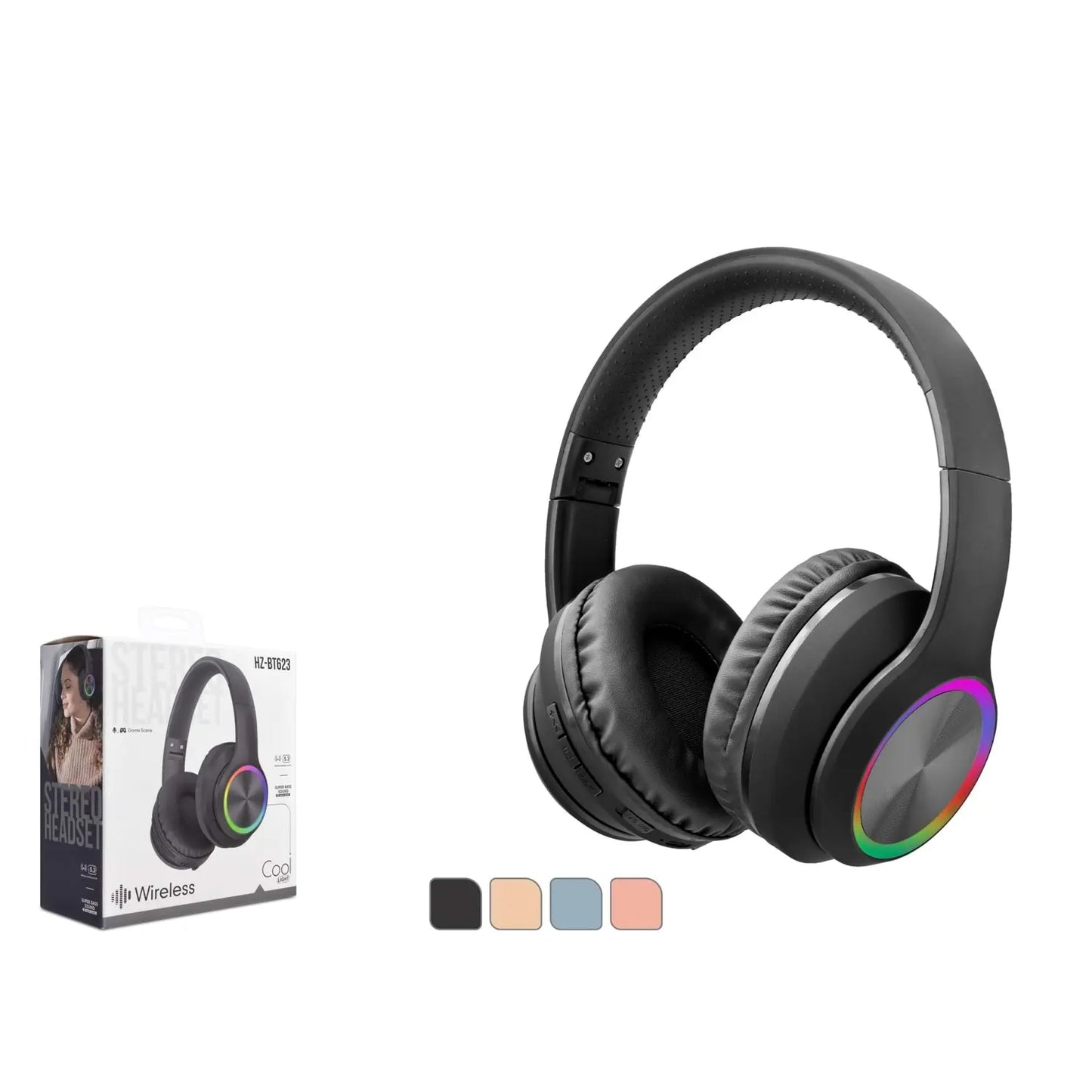 Wireless Bluetooth Stereo Headphones - BLACK (BT623)