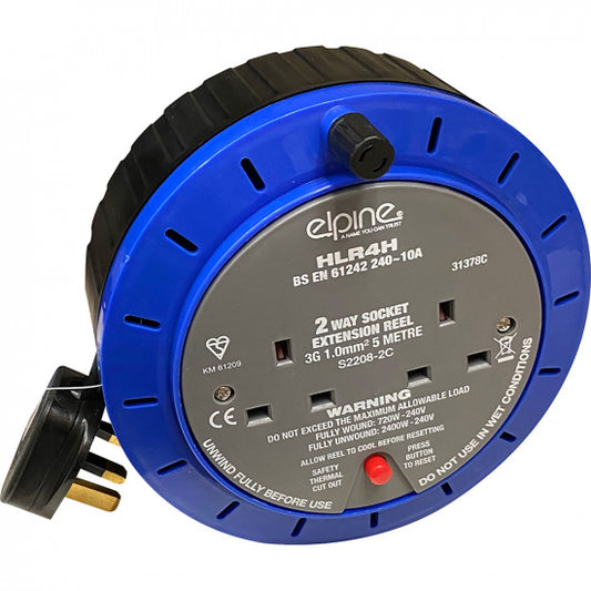 Elpine 5m Extension Reel 13A - 2 Gang / 4 Gang