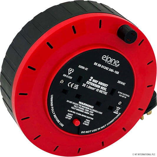 Elpine 10m Extension Reel 10A - 2 Gang / 4 Gang