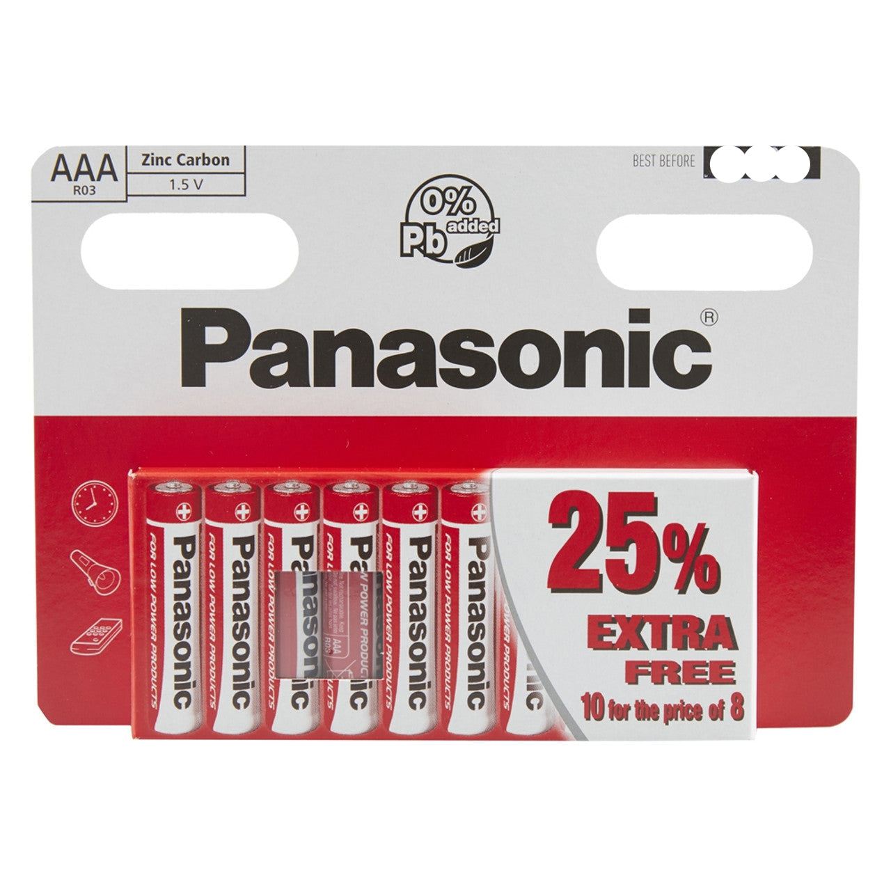 Panasonic Zinc AAA LR03 Batteries | 10 Pack