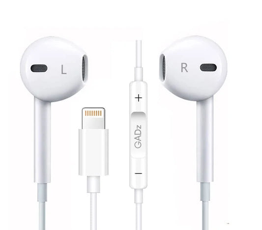 GADz Lightning Earphones with Mic for Apple Devices - 1.2m