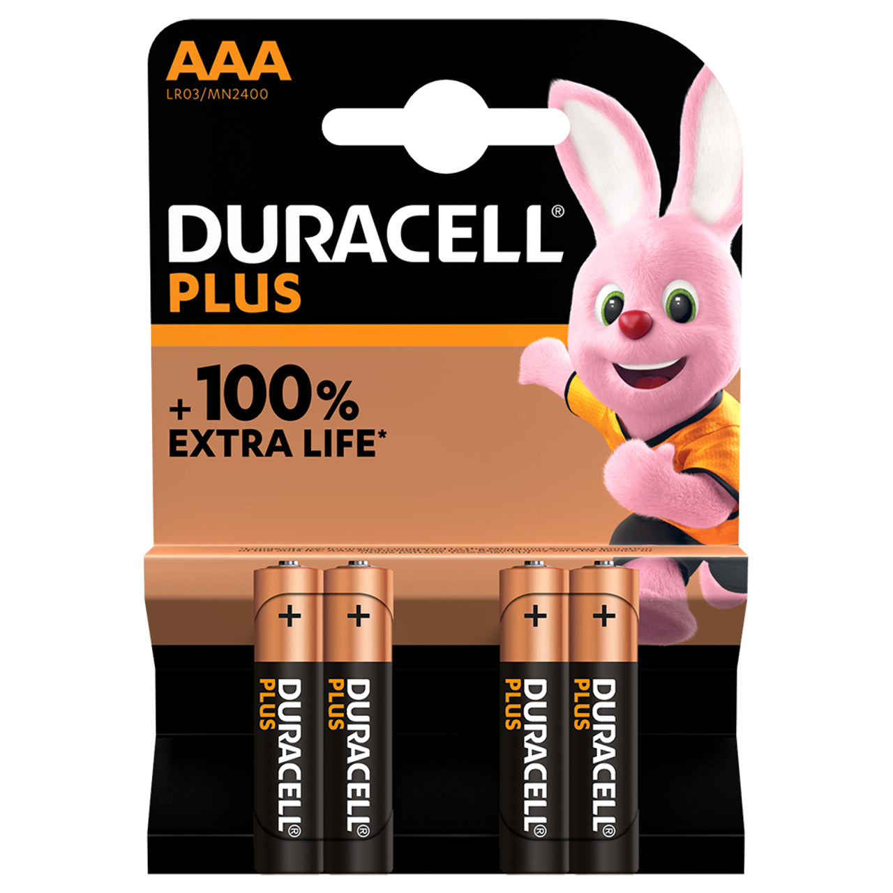 AAA Duracell Plus +100% Extra Life - 4 Pack