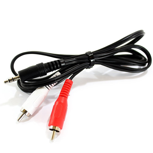 Grundig Audio Lead 3.5mm to 2RCA Plugs Red White - 2m
