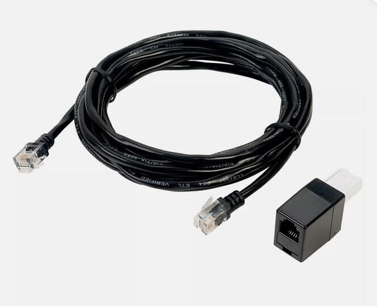 AV:LINK Telephone Modem Lead RJ11 to RJ11 with Adaptor - 10m (BLACK)