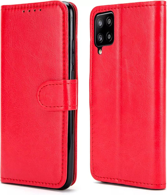 RED Flip Book Case with Card Slots for Samsung Galaxy - A Series