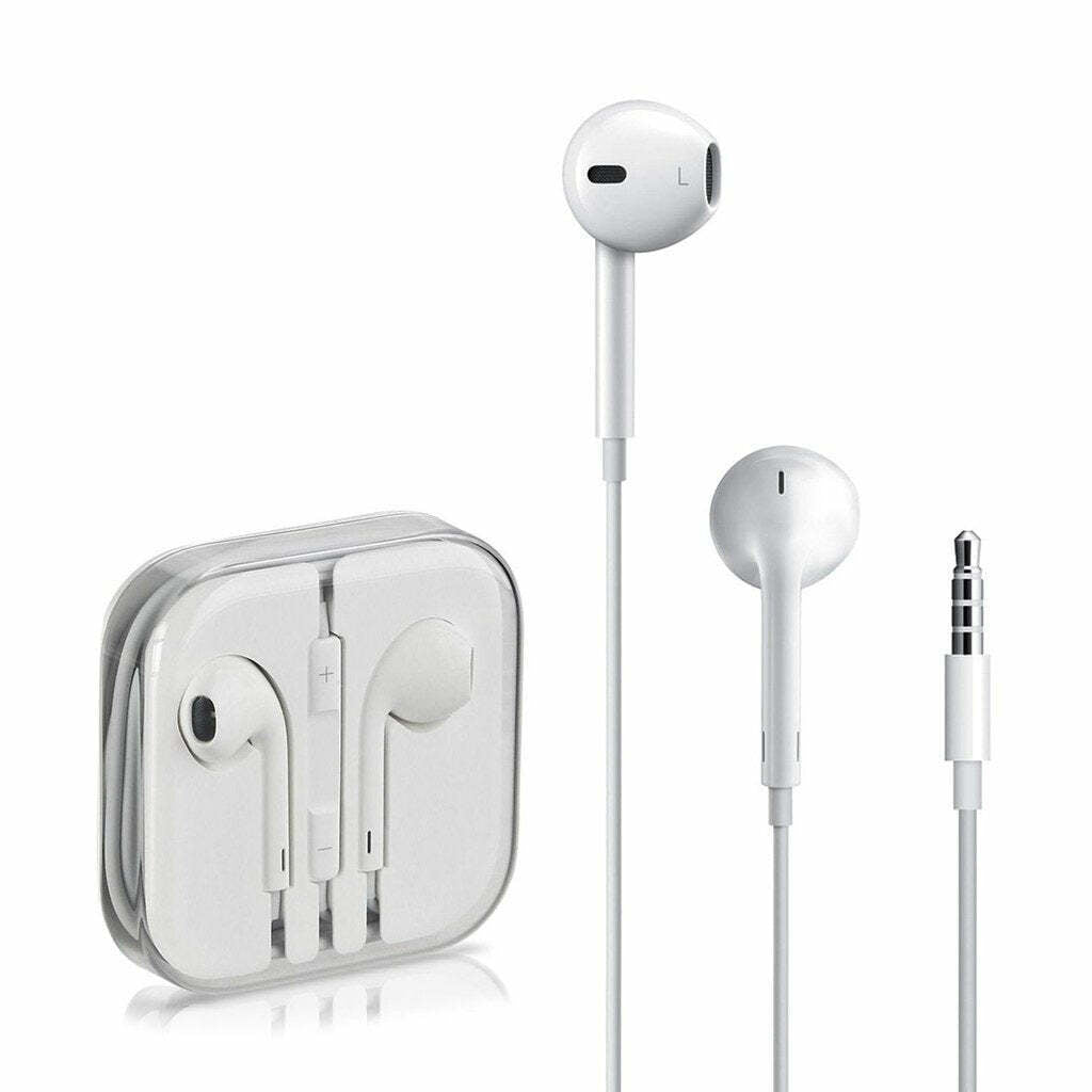 White Earphones with 3.5mm Jack Plug for Apple/Android Devices - 1.2m