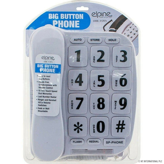 Elpine Jumbo Big Button Home Telephone - White