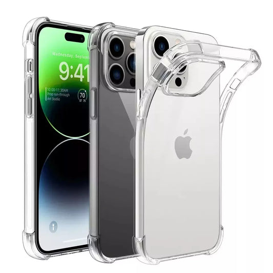 Clear Silicone Gel Case with Corner Bumper for Apple iPhone - All Models