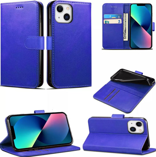 BLUE Flip Book Case with Card Slots for Apple iPhone - All Models
