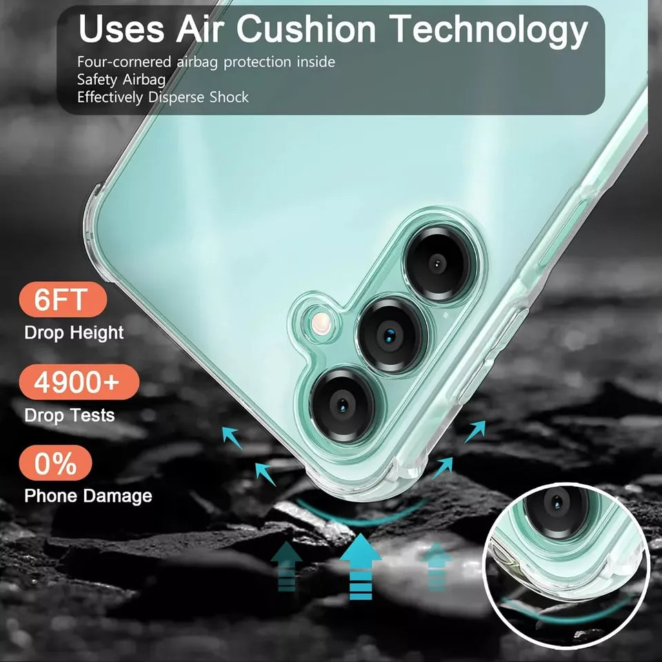 CLEAR Silicone Gel Case with Corner Bumpers for Samsung Galaxy - A Series