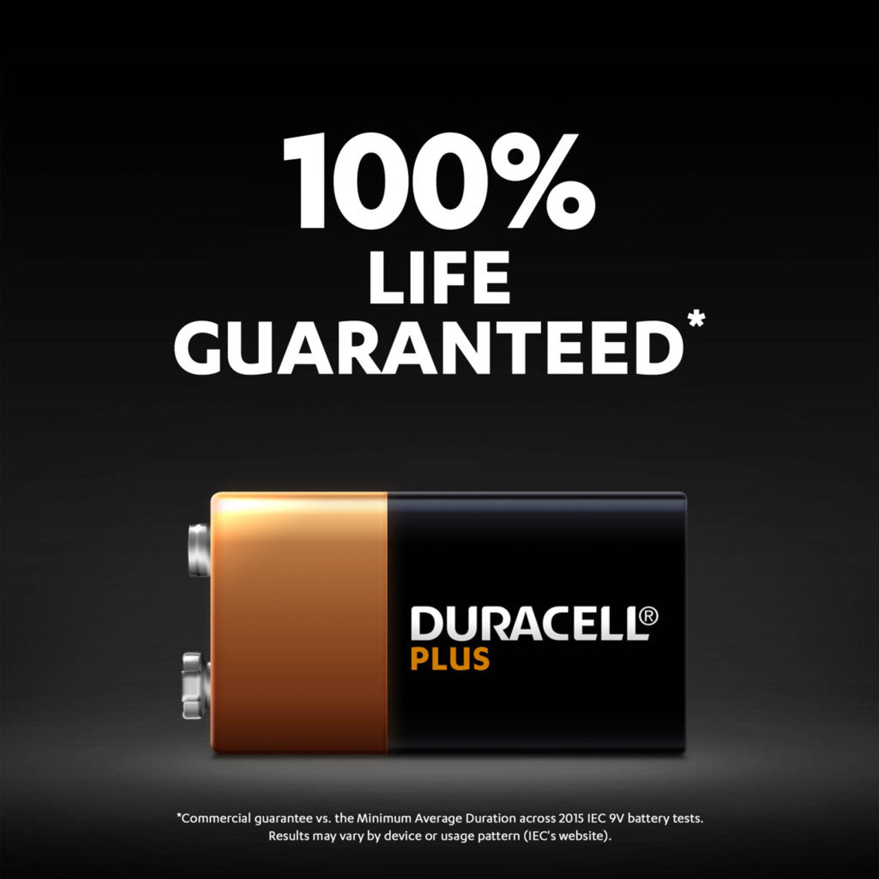 Duracell Plus 9V PP3 6LR61 Battery - 1 Pack